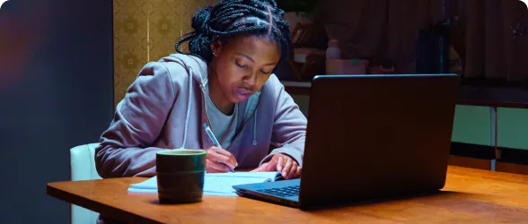 a student studying online to become a clinical medical assistant