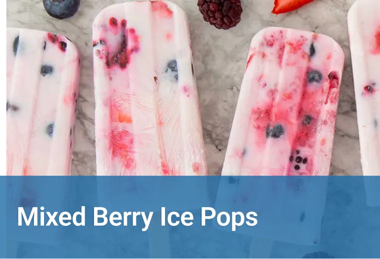 Healthcare career school Ultimate Medical Academy's graphic of mixed berry ice pops sitting on a table