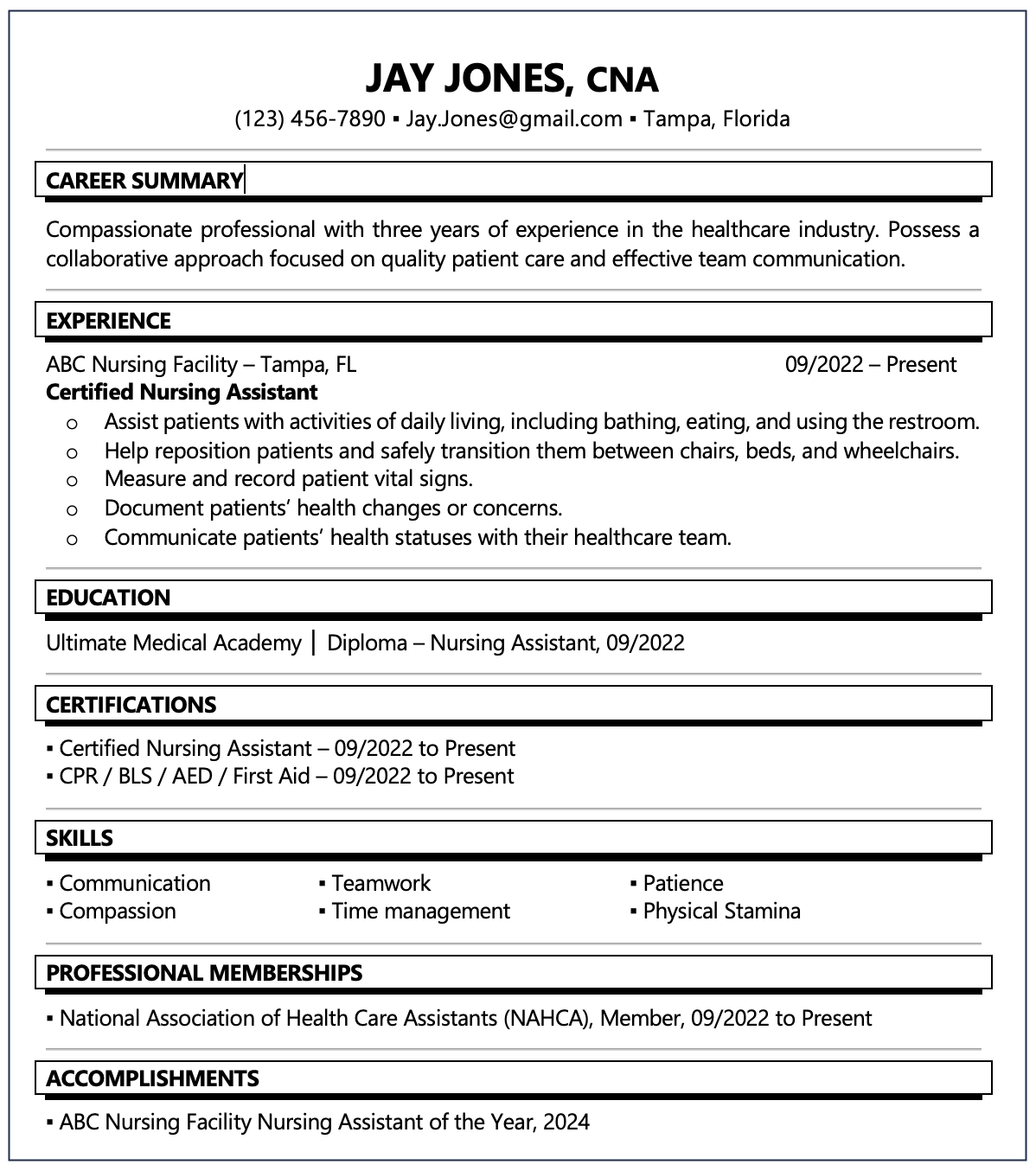 Resume example