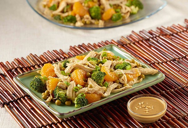 Thai Chicken Broccoli Salad with Peanut Dressing